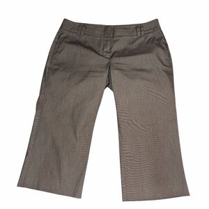 New York & Company Brown Stretch Cropped Pinstripe Trousers Size 4